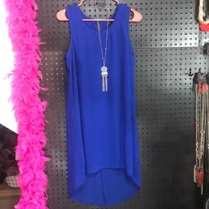 Blue high low dress silky